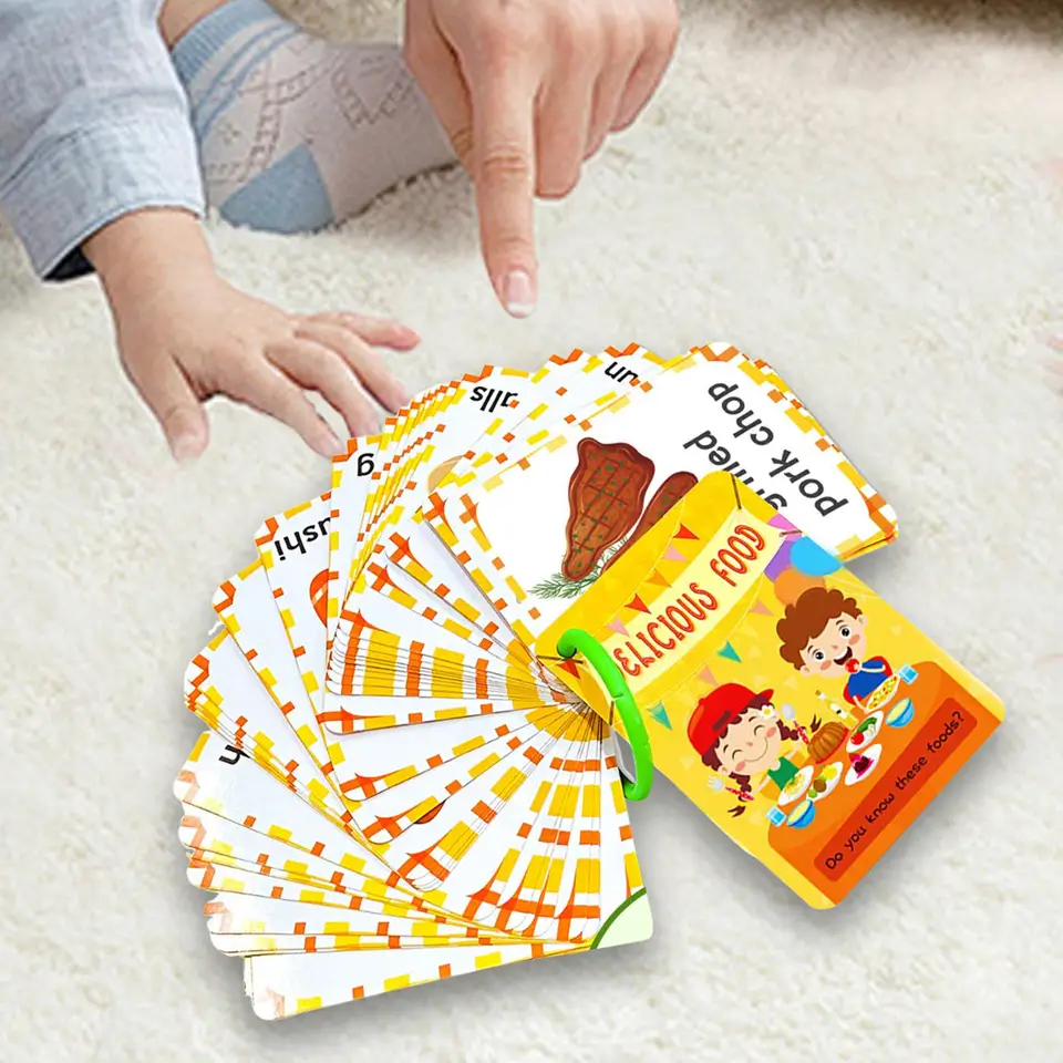 Food Flash Cards Witerprope slovná zásoba Flash karty Montessori batoľa bleskové karty pre aktivitu predškolské centrum Cosplay Daycare