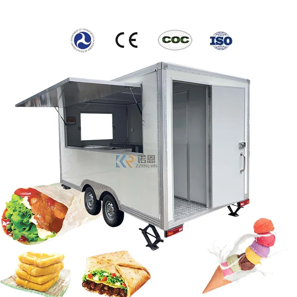 Food Truck Street Pizza Coffee Snack Kiosk Prispôsobiť kuchynské vybavenie Dot CE Concesie Food Trailer Cart
