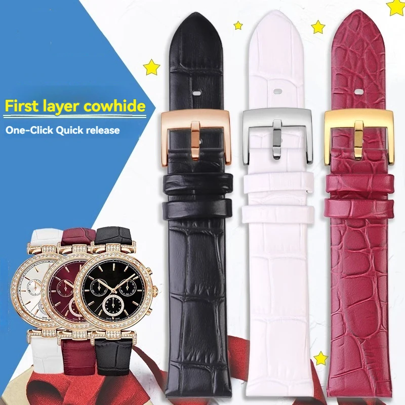 For Swarovski Starry Sky 5416701 5295346 5295369 5295320 18mm Cowhide Strap Bamboo Patterned Calfskin Bracelet Wriseband Black
