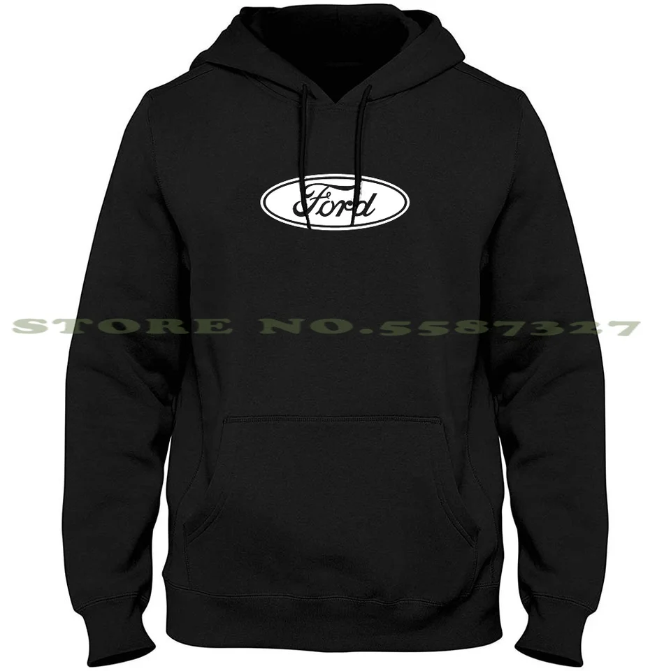 Ford Motors White logo Fan Art Art s dlhým rukávom mikina mikiny logo symbol f150 svalové autá fiesta rýchly únik F250 Majitelia