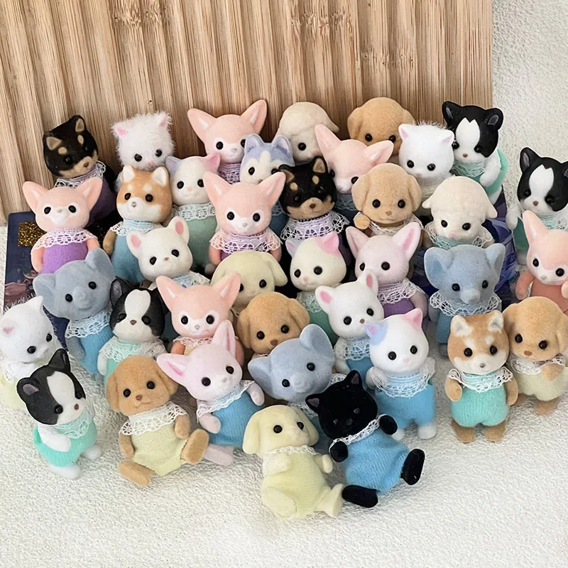 Forest Family Husky Perzská mačka Ražínka Kawaii Anime Anim Animal Doll Flocking Ornament Play House Cosplay Classic Hračky darček