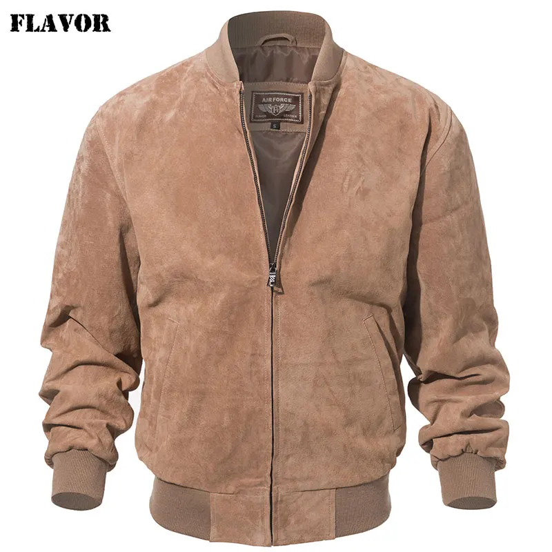 Form Men Classic Real Pigskin Coat Originálny baseball bombardérska kožená bunda