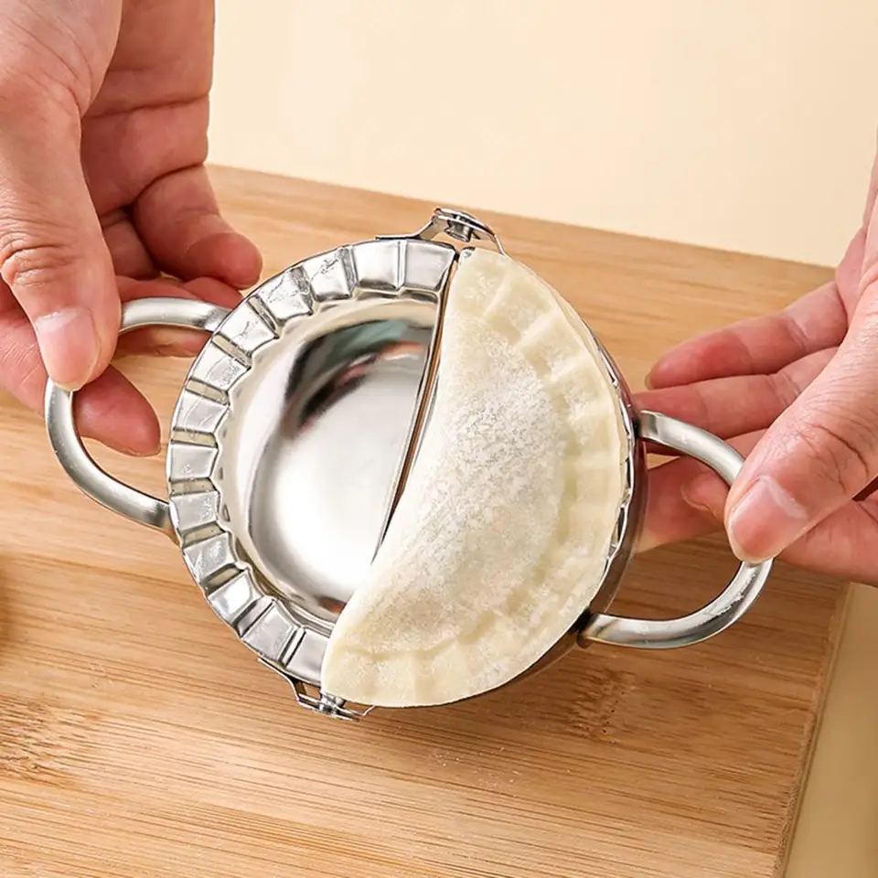 Formová pleseň Mini Tortilla Press z nehrdzavejúcej ocele s knedrou na úrovni