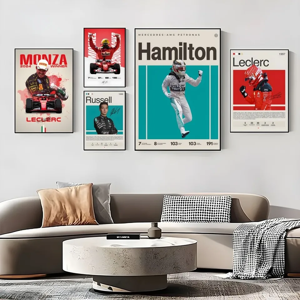 Formula 1 pretekársky plagát výtlačky perfektný dizajn Nordic Modern Loving Room Domov Darček Darček