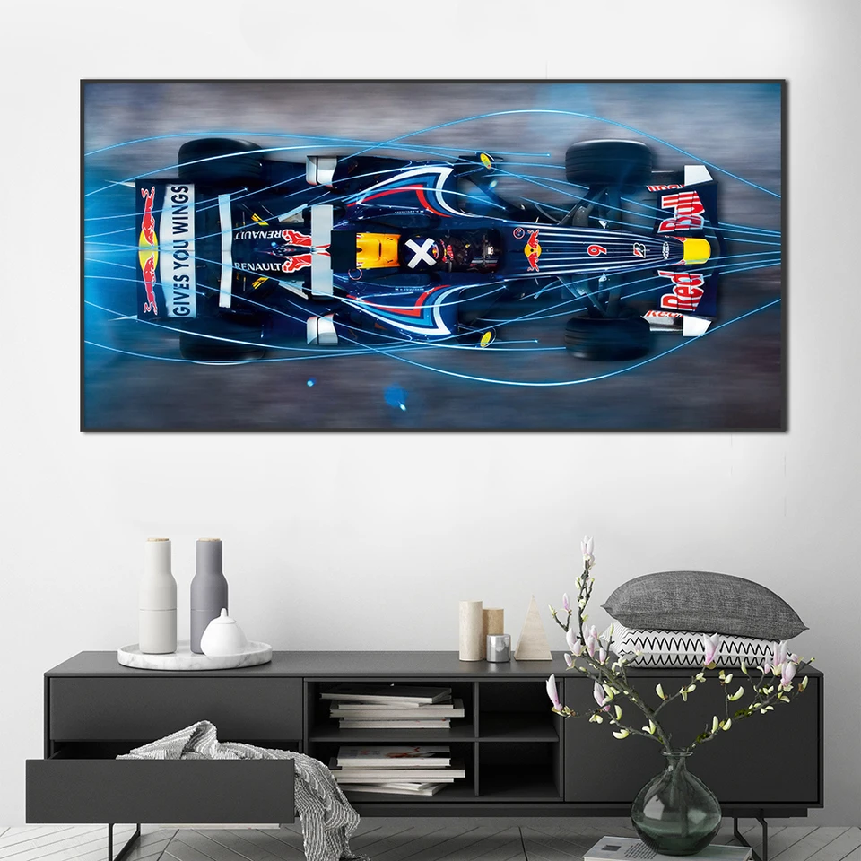 Formula 1 závodný plagát Moderné módne nástenné umenie plátno maľba tlače Dajte krídla Obývacia izba obývacia izba Domáca dekorácia cuadros