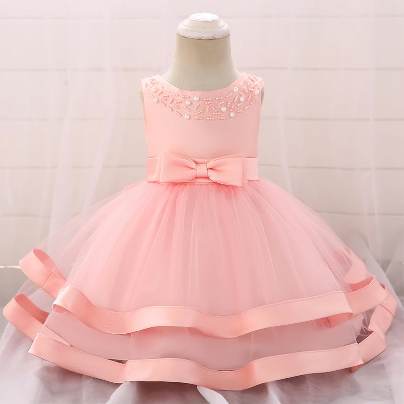 Formálne novonarodené oblečenie 1. narodeniny Krstené šaty pre dievčatko Šaty, korálske večierky Princess Girls oblečte 1 2 rok