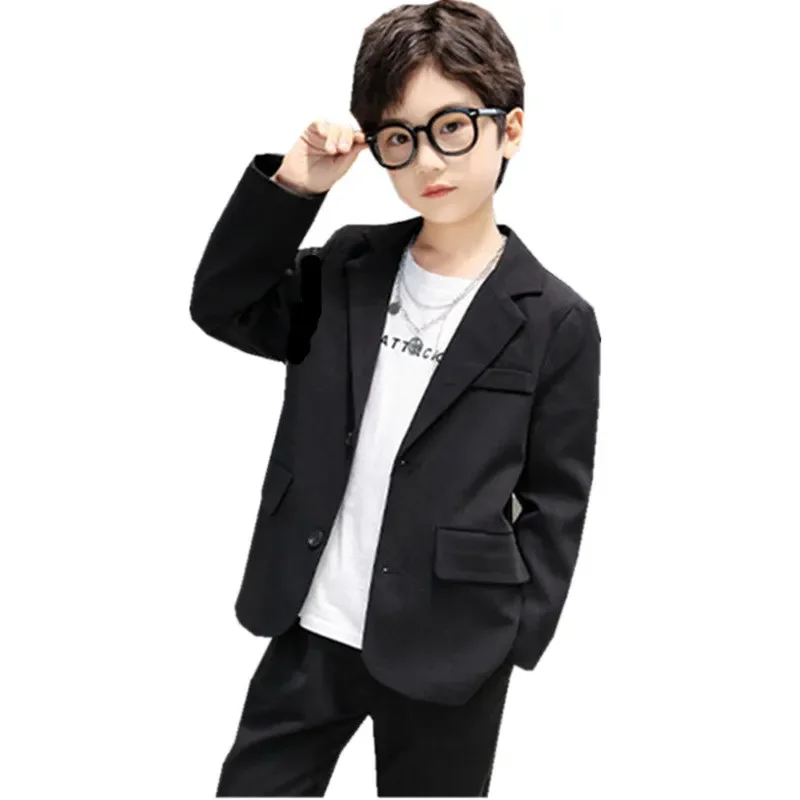 Formálne obleky chlapcov pre svadby Blazers Jacket Spring Autumn Toddler Classical Black Clothes Kids Coat