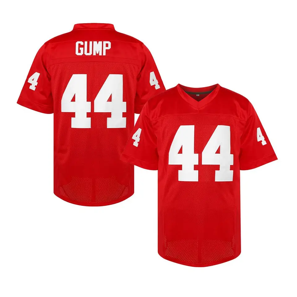 Forrest Gump #44 film Nový futbalový dres Red Stitched Football Jersey