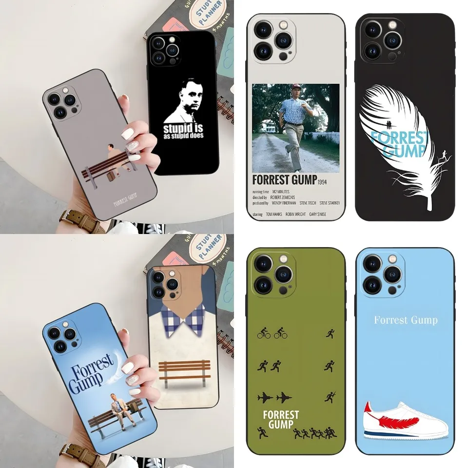 Forrest Gump Telefón pre iPhone 15 14 13 12 11 Pro Max xr x xs Mini 8 plus SE 2022 Čierny mäkký silikónový kryt