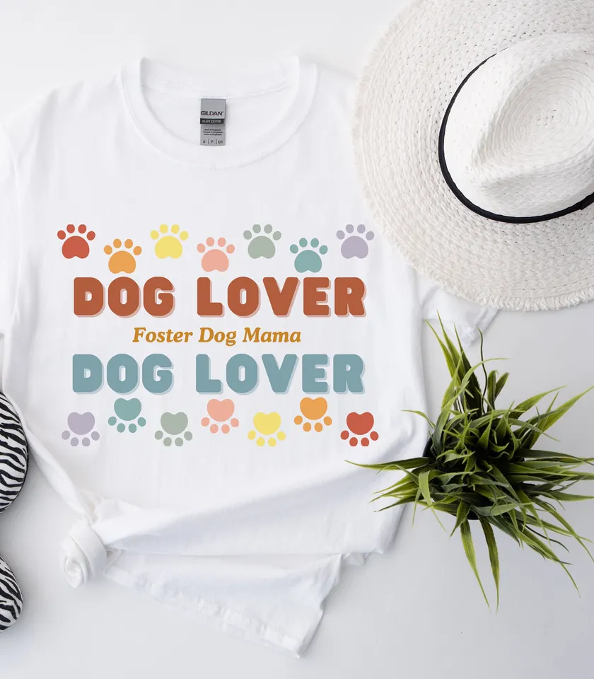 Foster Dog Mama White Cotton T tričko Super roztomilé s veselými farbami milenec skvelý pre nadšencov