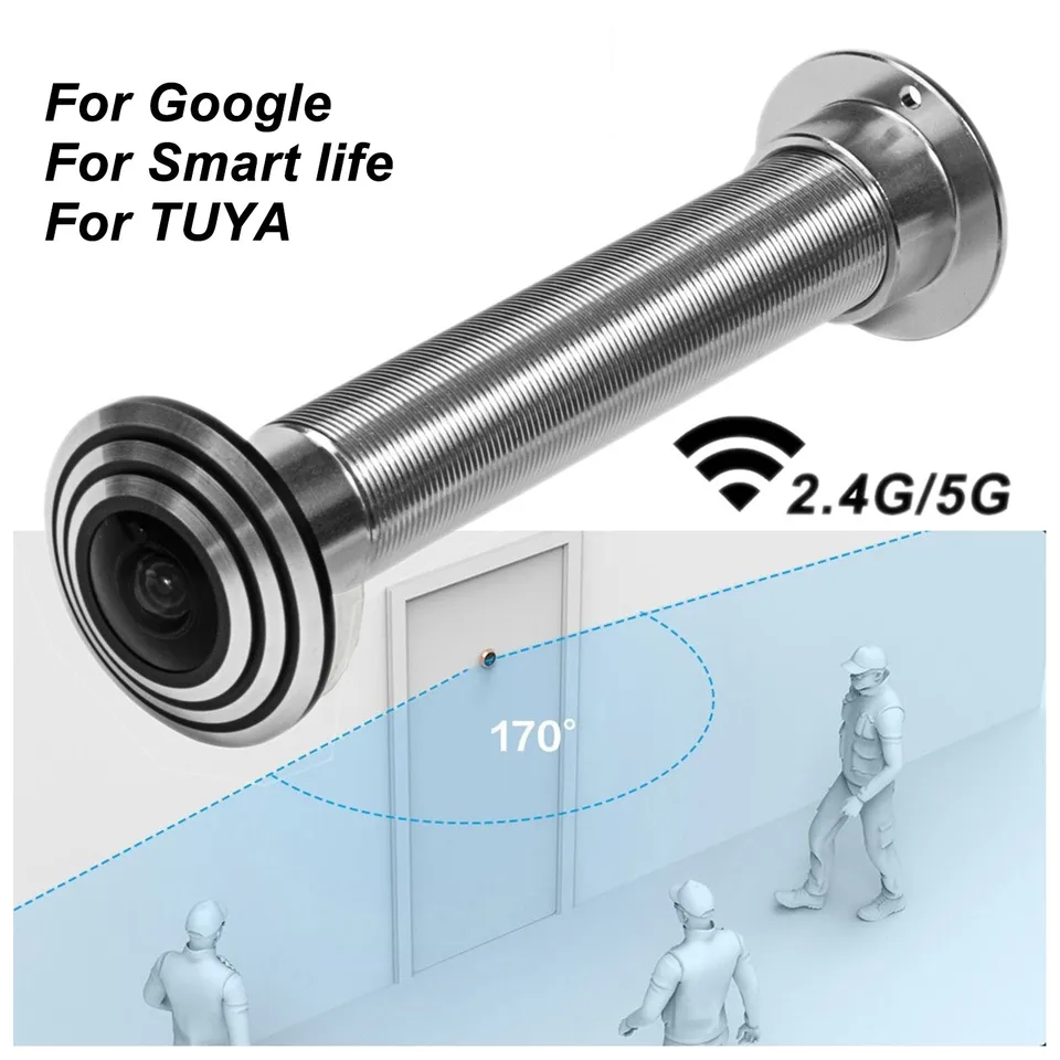 Fotoaparát pre prehliadač dverí 5G Dual Band WiFi WiFi širokouhlý objektív Aplikácia Aplikácia Control Dvere Eye Octe Octe Oc Alar