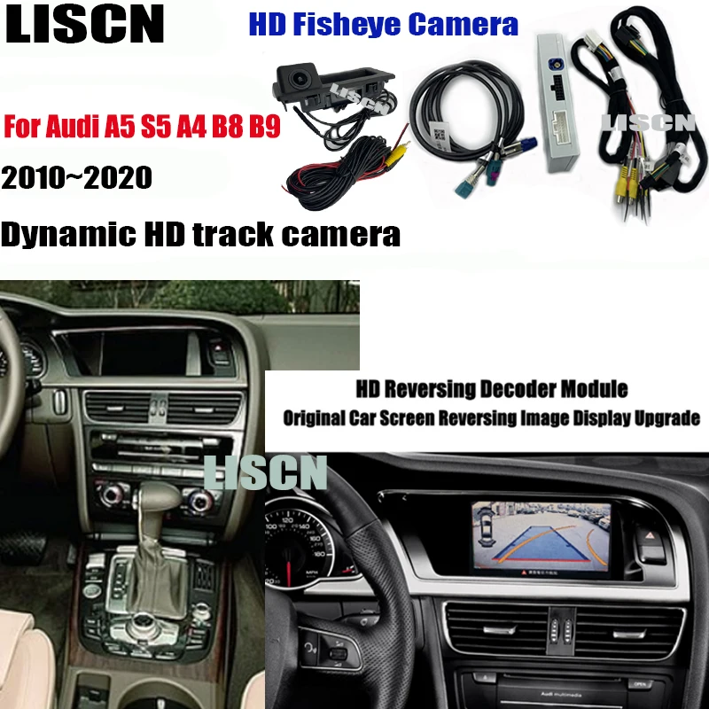 Fotoaparát predného zadného pohľadu pre Audi A5 S5 A4 B8 B9 2010 ~ 2020 Parkovací fotoaparát Adaptéra pripojenia Pripojte pôvodnú obrazovku MMI dekodér