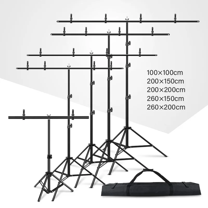 Fotografie T-Shape Stand Support System Systém STUDIO VIDEO FOTO FOTO FOOFICKÝ RÁMKA S CLAMP pre reflektor plagátu na pozadí