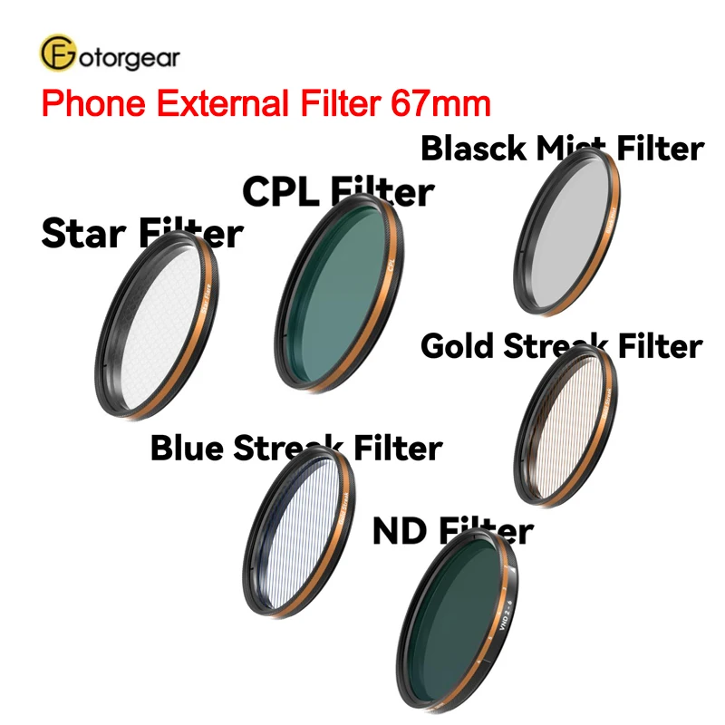 Fotorgear 67 mm súpravy na telefónny filter CPL STAR VARITAL ND Filter Univerzálny telefónny klip pre všetky smartfóny iPhone, Huawei, Xiaomi
