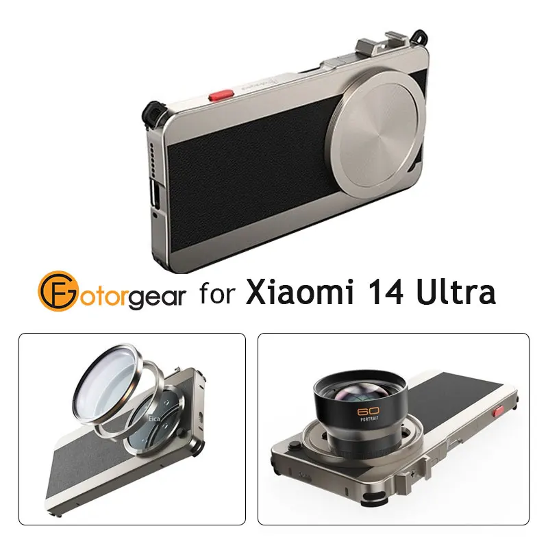 Fotorgerear retro vintage puzdro s držiakom topánky pre Xiaomi 14 Ultra Accessories