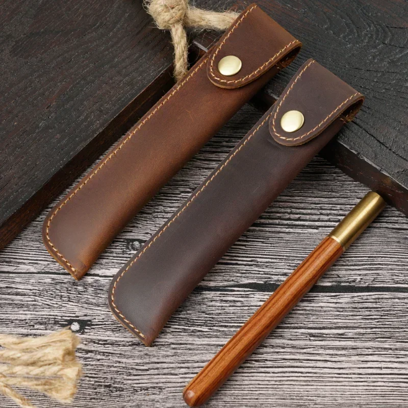 Fountain Pen Puzdro Originálne kožené ručne vyrábané ceruzkové tašky Pen Pero Createry Creative Ochranné krytie Školské zásoby
