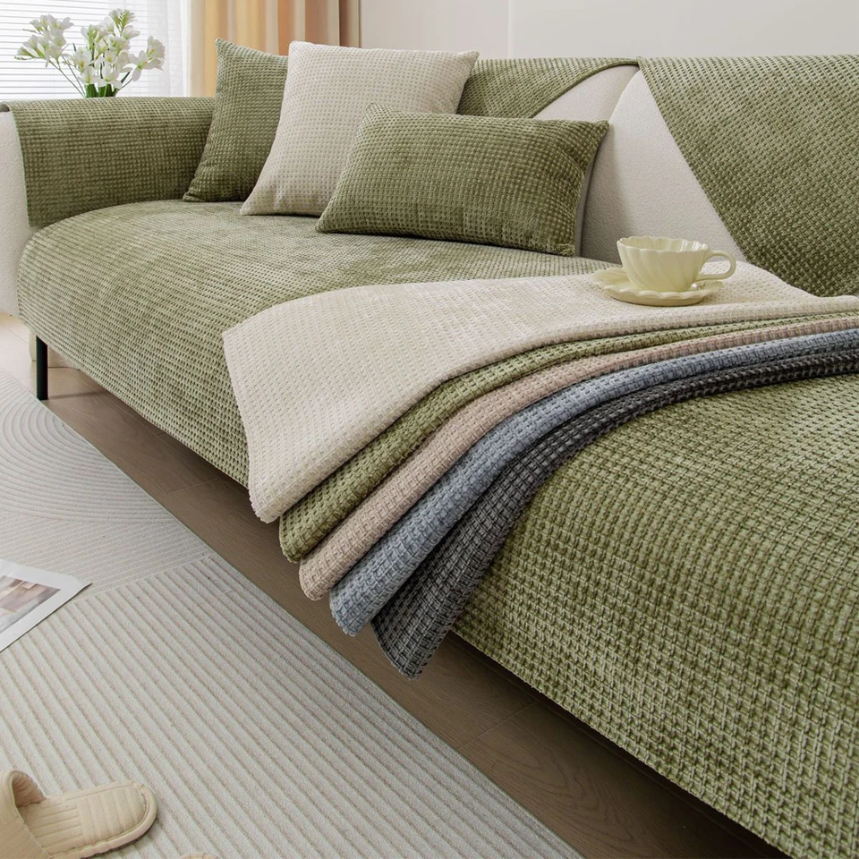 Four Seasons Universal Sofa Cover Cover Chenille Waffle Cover Cover Proti-Pet Scratching Gouch Protector Rat pre koberce obývacej izby