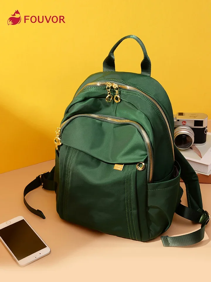 Fouvor Nylon Waterproof pre ženy pre ženy luxusný dizajn móda príležitostné veľké kapacity svetlo batohy cestovná školská taška 6013-10