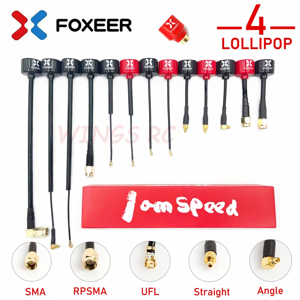 Foxeer anténa Lollipop 4 V4 FPV Anténa 5,8G 2.6dbi Stubby RHCP SMA RPSMA UFL Straight/Angle MMCX 7.2G pre FPV RC Racing Drone Drone Drone