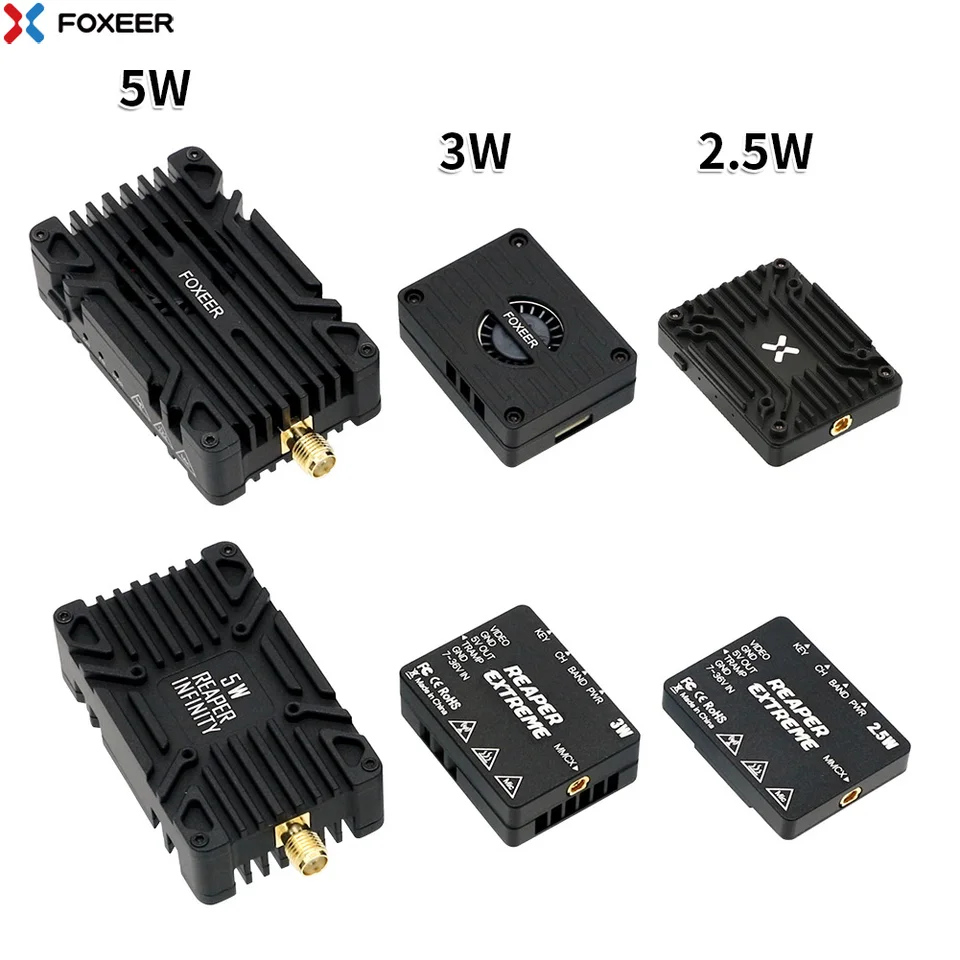 Foxeer Reaper Extreme 1,8W 2,5W 3W 5,8G / 5W 10W 4,9G-6G FPV vysielač nastaviteľné VTX Vstavaný mikrofón pre dron s dlhým dosahom FPV RC