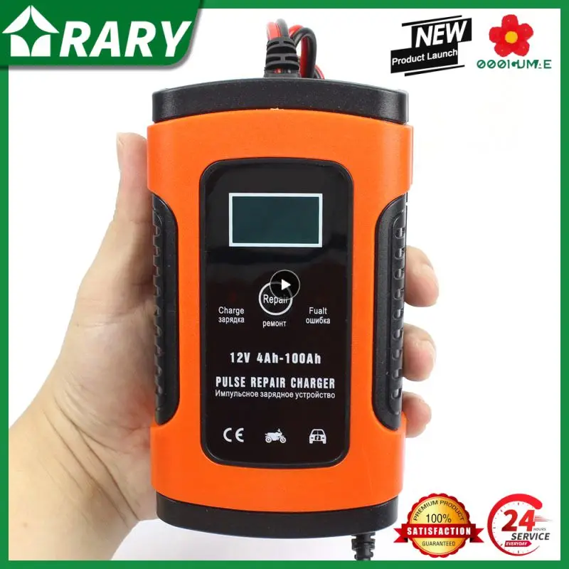 Foxsur 12V 5A Car Battery LCD Displej Plne automatické inteligentné nabíjačky batérií Viacnásobná ochrana pulz