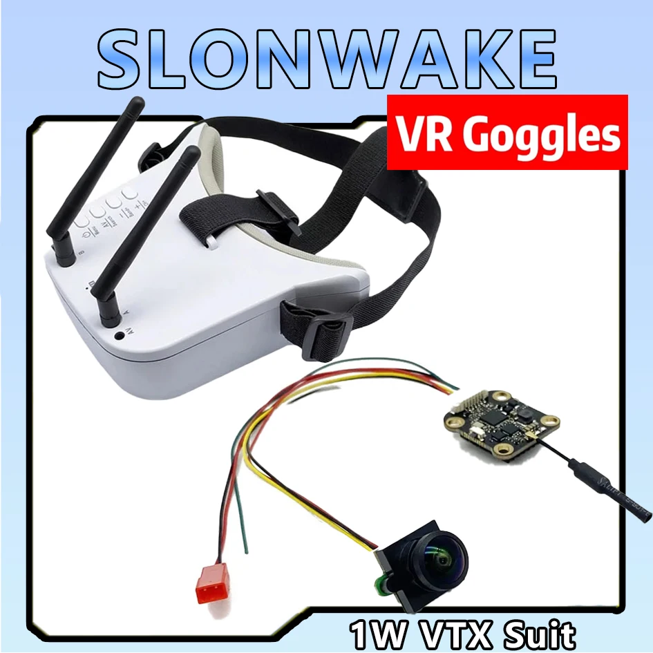 FPV Goggle 3 palce s 5,8G 48ch 1W nastaviteľný bezdrôtový AV vysielač a CMOS STARLIGHT CMOS 1000TVL FPV fotoaparát pre RC Racing Drone