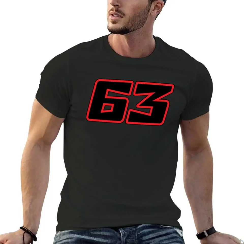 Francesco Bagnaia číslo 63 2021 Čierne tričko nadmerne nadmerne anime veci pánske grafické tričká hip hop