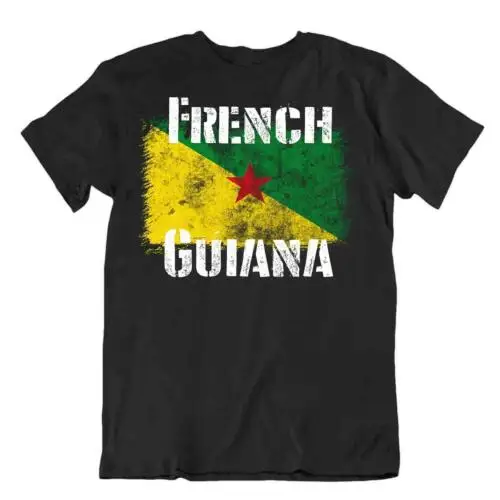 Francúzska vlajka Guianou Tshirt Tričko Tee Top City Map MAP futbalový tím ohromujúci darček