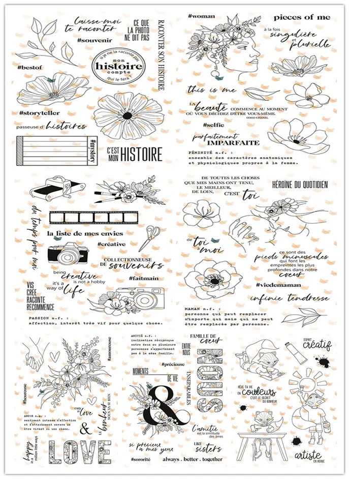 Francúzska známka Silikone Gum pre domácich majstrov pre DIY Scrapbooking/Photo album Dekoratívne remeslo 178