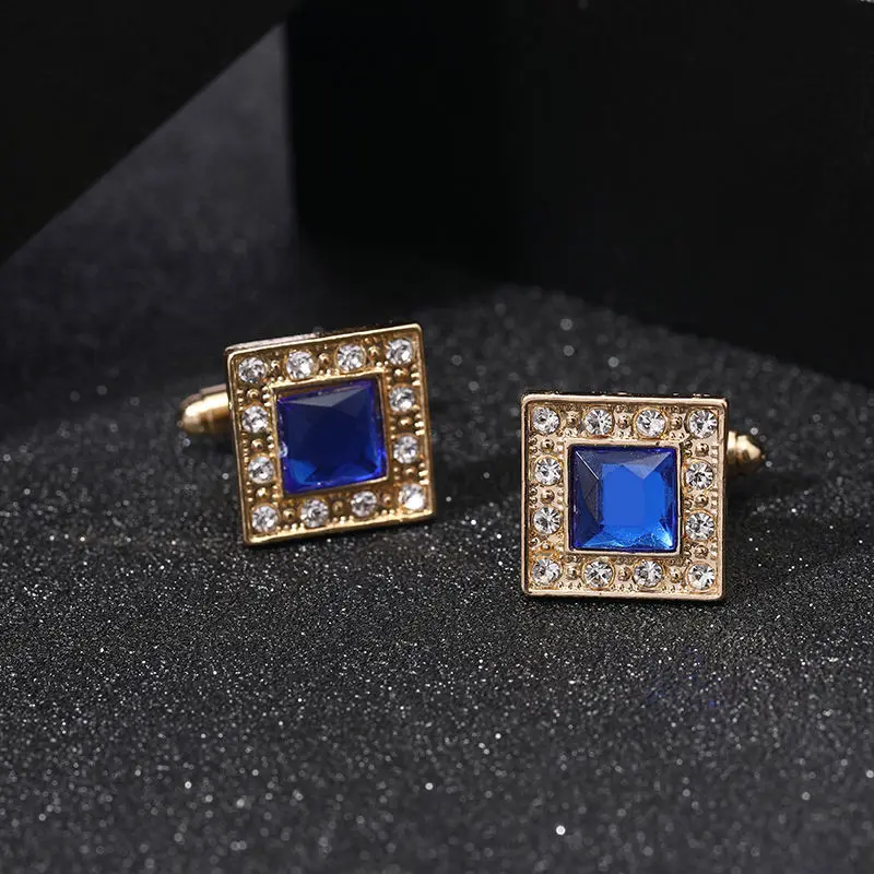 Francúzske gombíky rukávy Studs Pánske obchodné tričko Pánske a dámske obleky gombíky Purpurové krištáľové pánske manžety