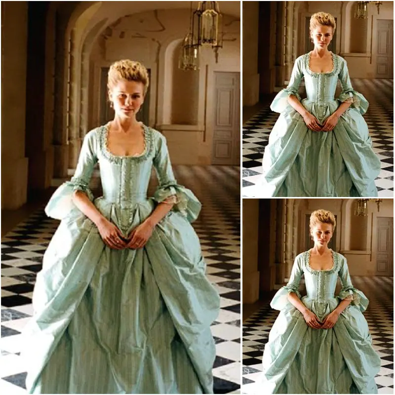 francúzske kráľovské 18. Rococo Marie Antoinette šaty Georgian Era Queen Ball Gown žľab Noble princezná zelená lopta šaty Halloween oblečenie