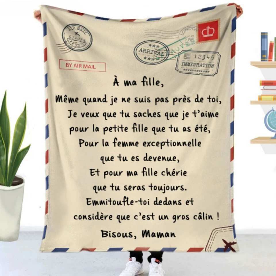 Francúzsky jazyk mojej dcére synovi prikrývky Soft flanel prikrývka pohovka posteľ obal Express Love Message