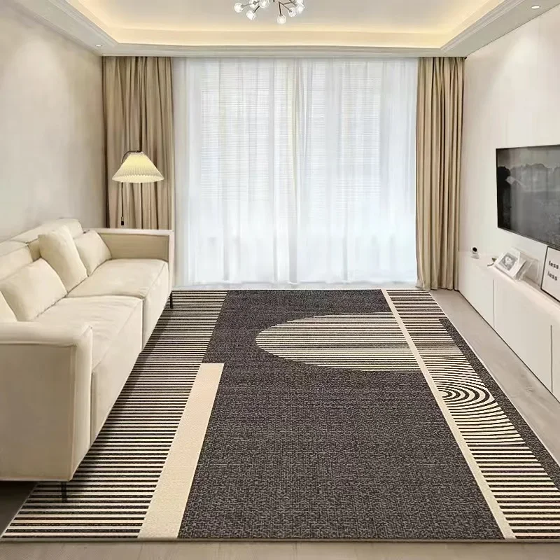 Francúzsky minimalistický koberec, krištáľový zamatový koberec pre obývaciu izbu, koberce s nekĺzavou ľahkou starostlivosťou
