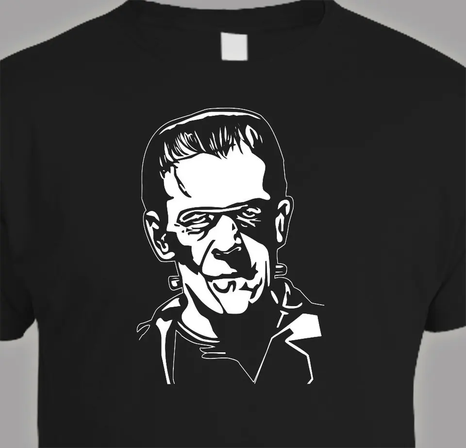 Frankenstein Boris Karloff Screen Tlačte tričko čierne veľkosti malé až 3xl