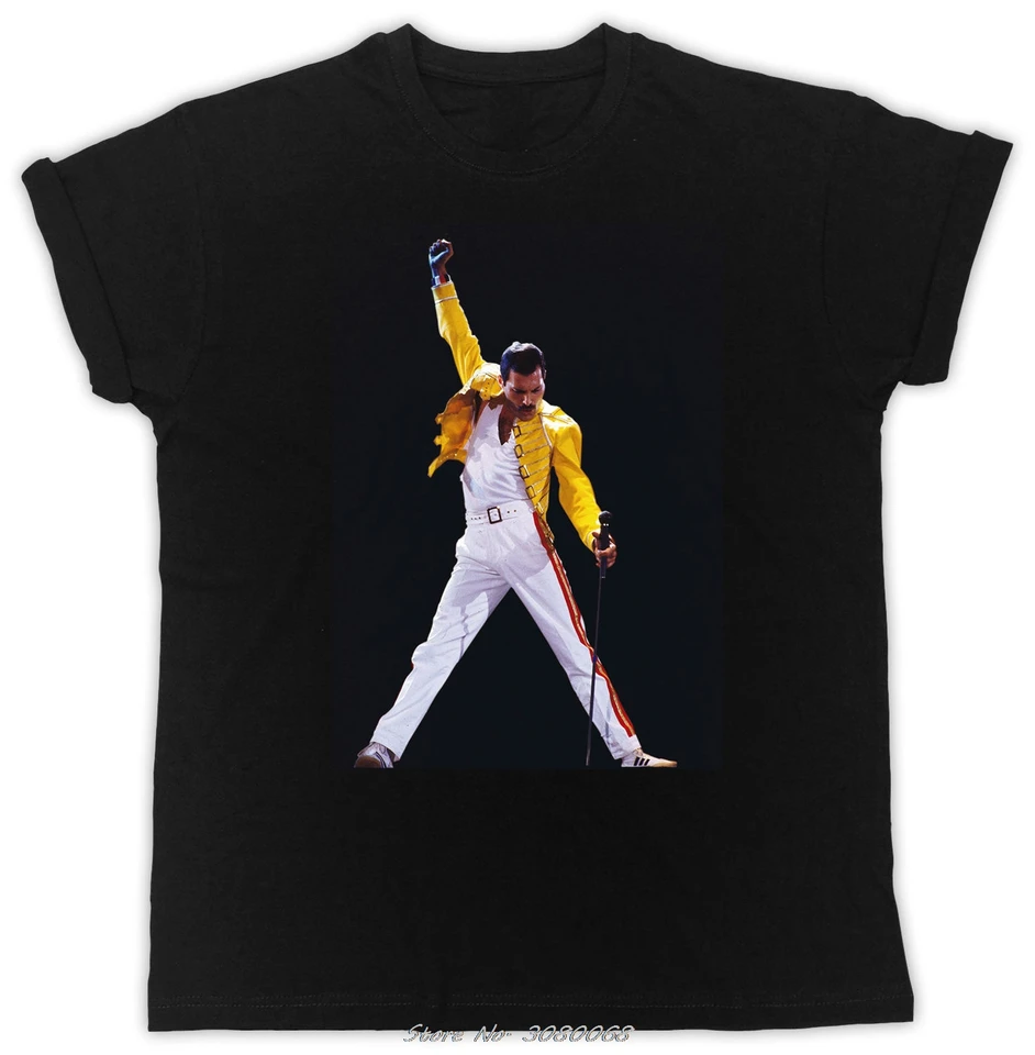 Freddie Mercury Mic Cool s krátkym rukávom Unisex čierne tričko Men s krátkym rukávom o ne-neck