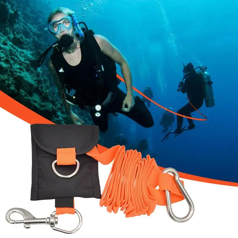 Freediving Lope 8,5 ft bezplatné potápačské lano šnúrku na potápanie príslušenstiev proti lost-lost remienka s náradím potápačského potápania v karabíne
