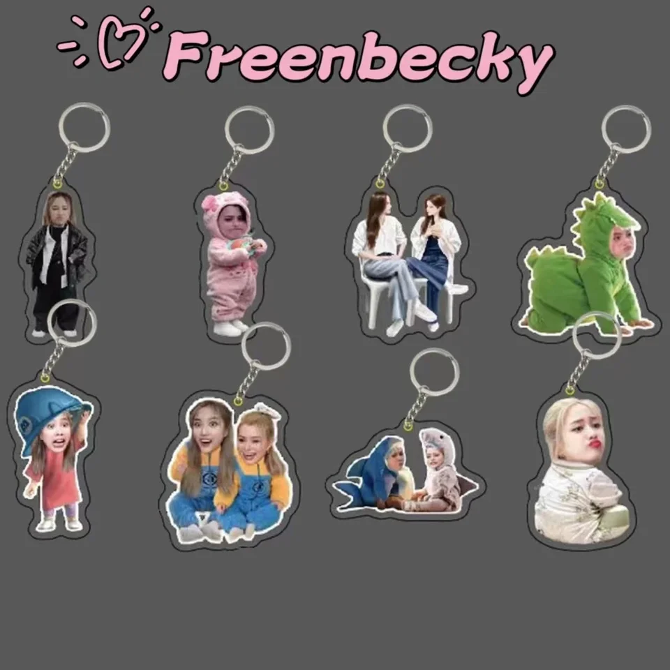 Freenbeckej akrylového kľúča s obojstranným priehľadným prispôsobiteľným batohom vtipným karikatúrnym príveskom ružovej teórie dávanie darčekov