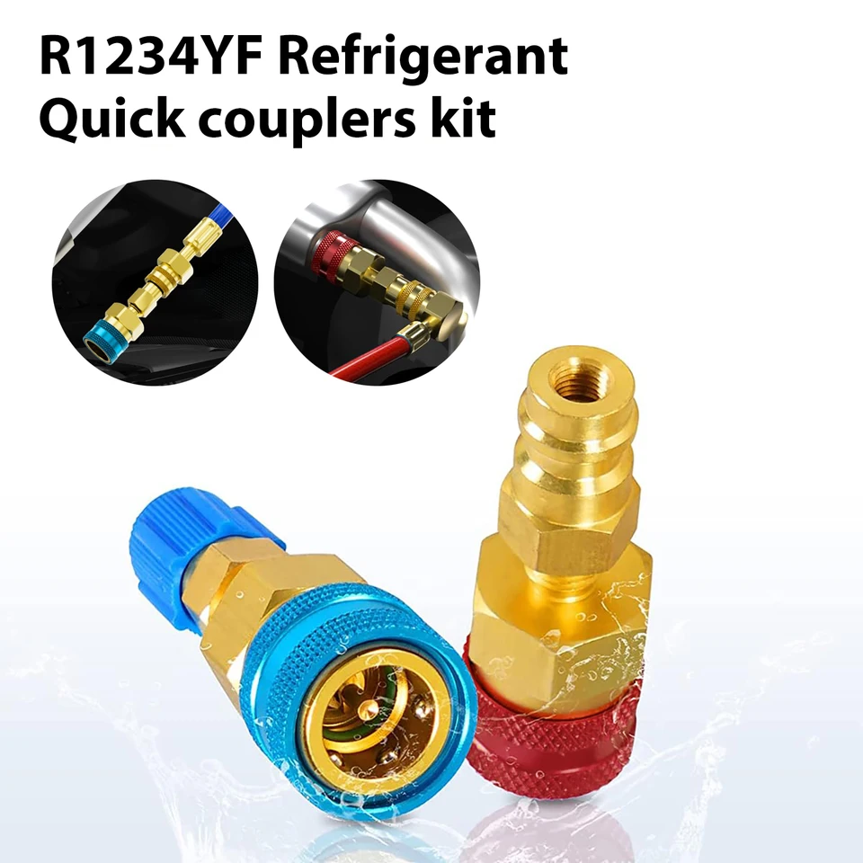 Freon R134A až R1234YF Adaptér plynovej výplne chladiva HVAC R 1234YF TO 134A nafúknutý konektor Automobilový klimatizačný náradie