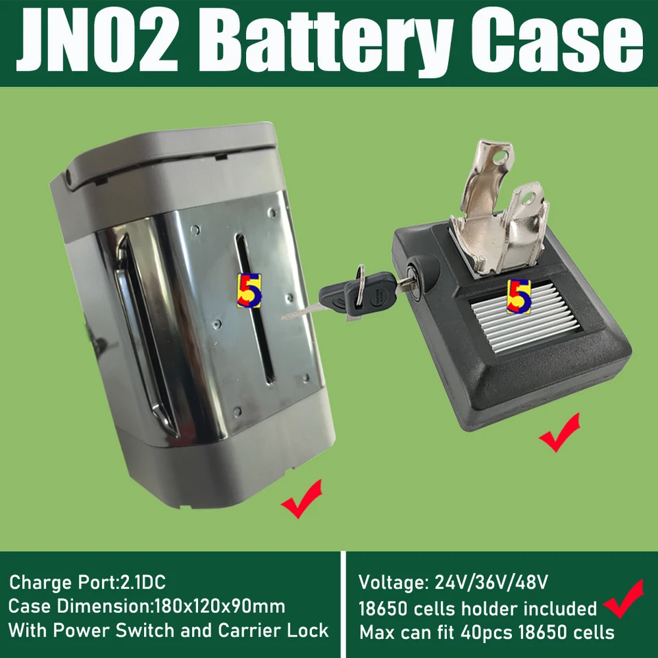 FROG EBIKE BATTERICKÁ PANY Prázdne políčko 24v 36v 48v Max fit 40ks 18650 Cell Battery Box Skladacie bicykle Puzdro 10S4P/13S3P