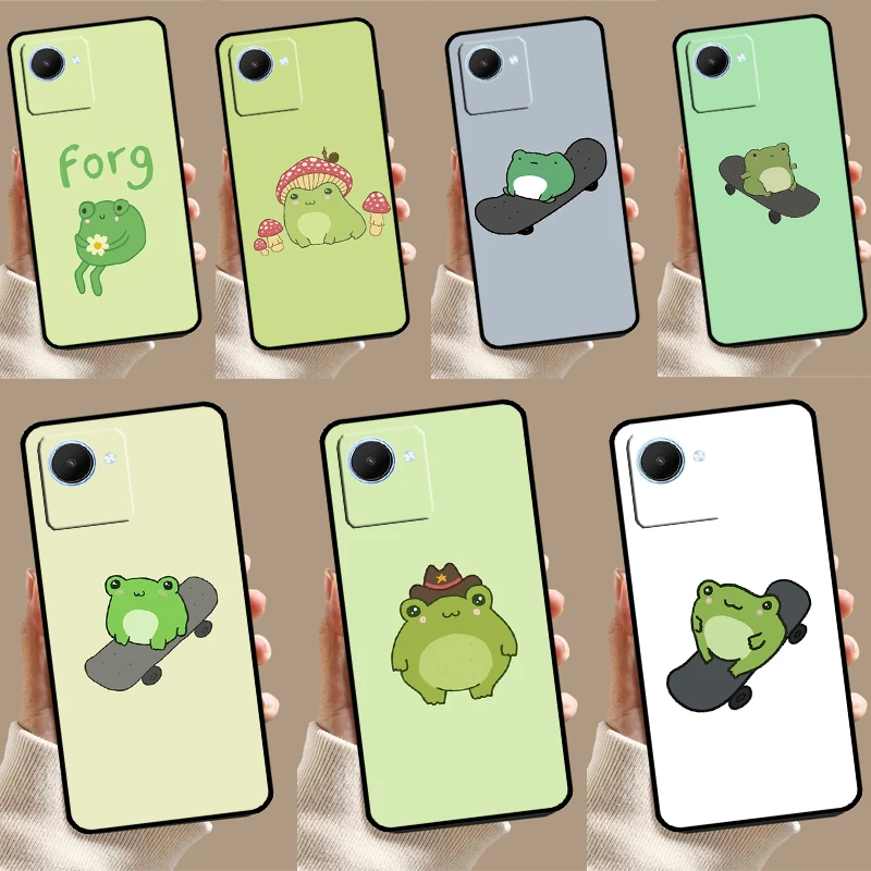 Frog Skateboard Cute Kawaii pre Realme GT NEO 5 6 9 10 11 12 Pro Plus C11 C25 C21Y C30 C31 C33 C35 C51 C53 C55 C67 Case