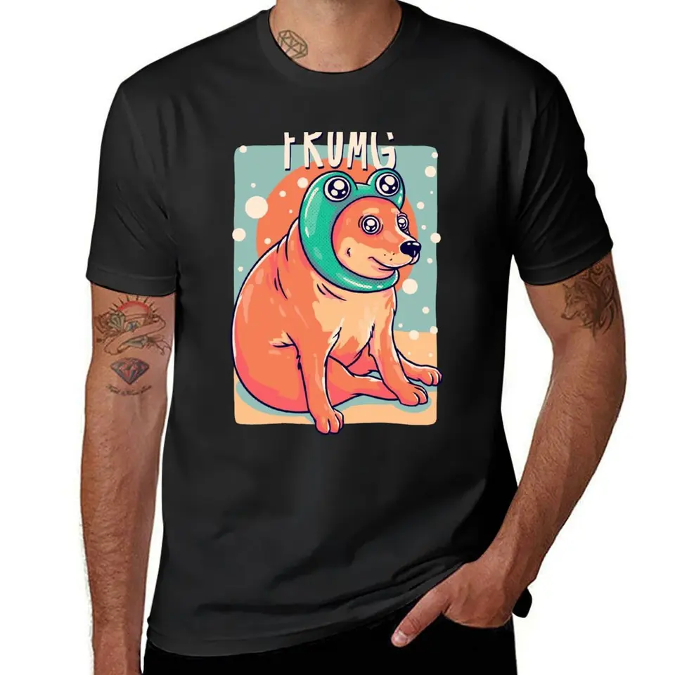 Fromg Cheems Yellow Shibe Shiba Inu Baby Cheems Frog Pepe Wacky a netarakteristické ironické tričko Bonk Bonk
