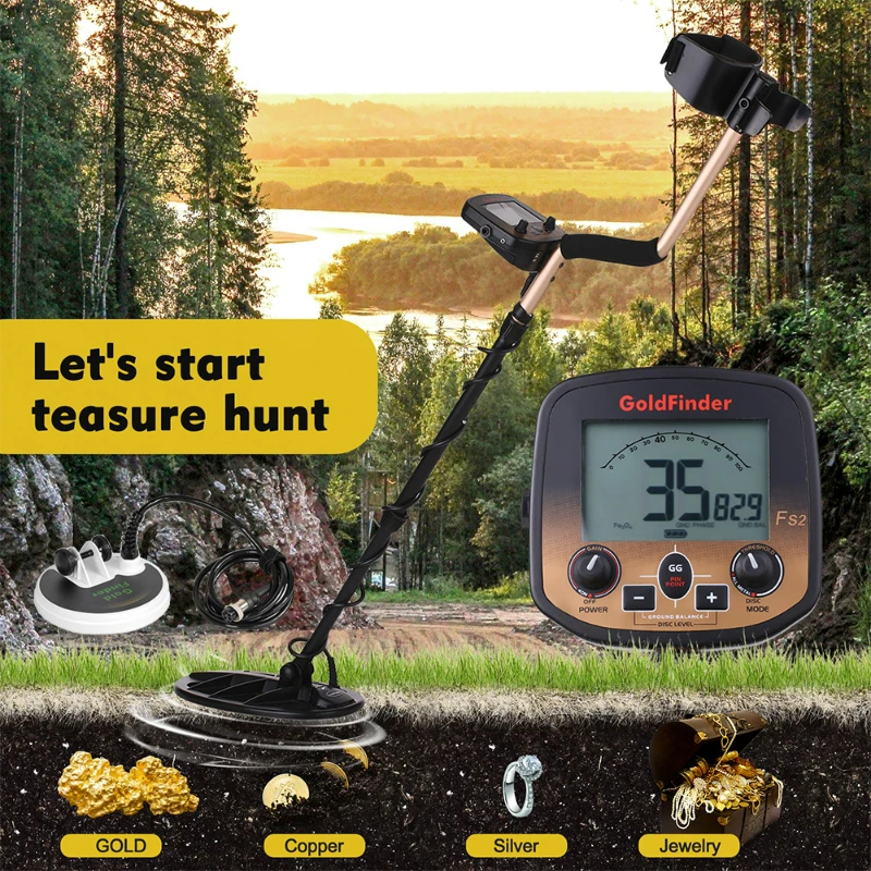 FS2 Zlato Vyhadzovanie detektora kovov Goldfinder Bug Vysoká citlivosť 19 kHz Presná vyhľadávač pokladov Frekvencia