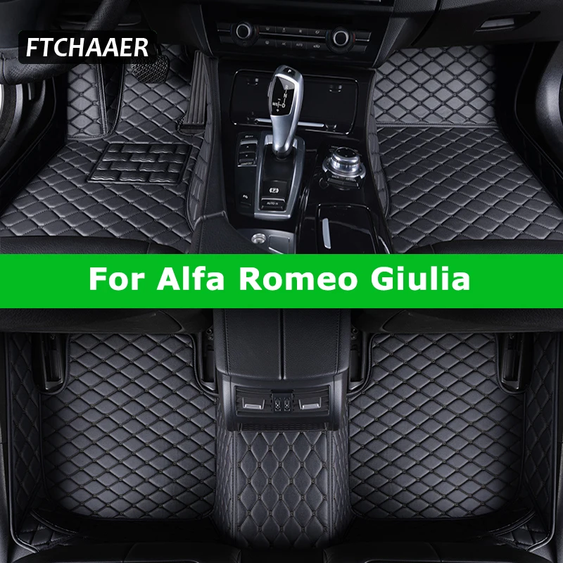 Ftchaaer vlastné podlahové podlahy pre rohože pre Alfa Romeo Giulia Automatické koberce nohy Coche Accessorie