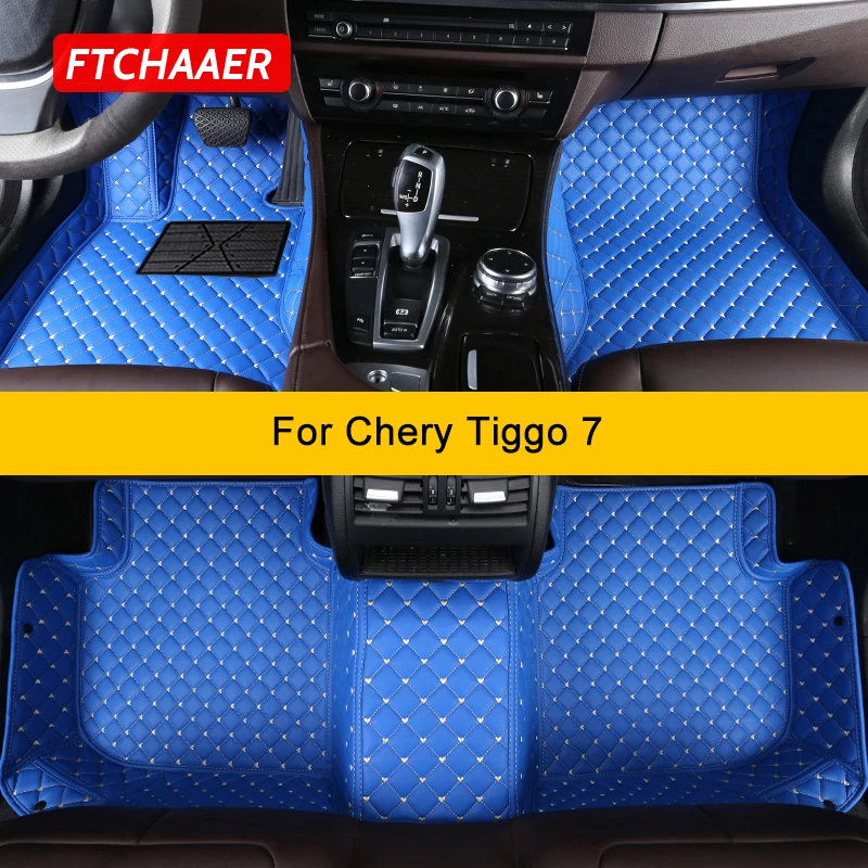 Ftchaaer vlastné podlahové rohože pre autá pre Chery Tiggo 7 7Pro 7Plus Automatické koberce nohy Coche Accessorie