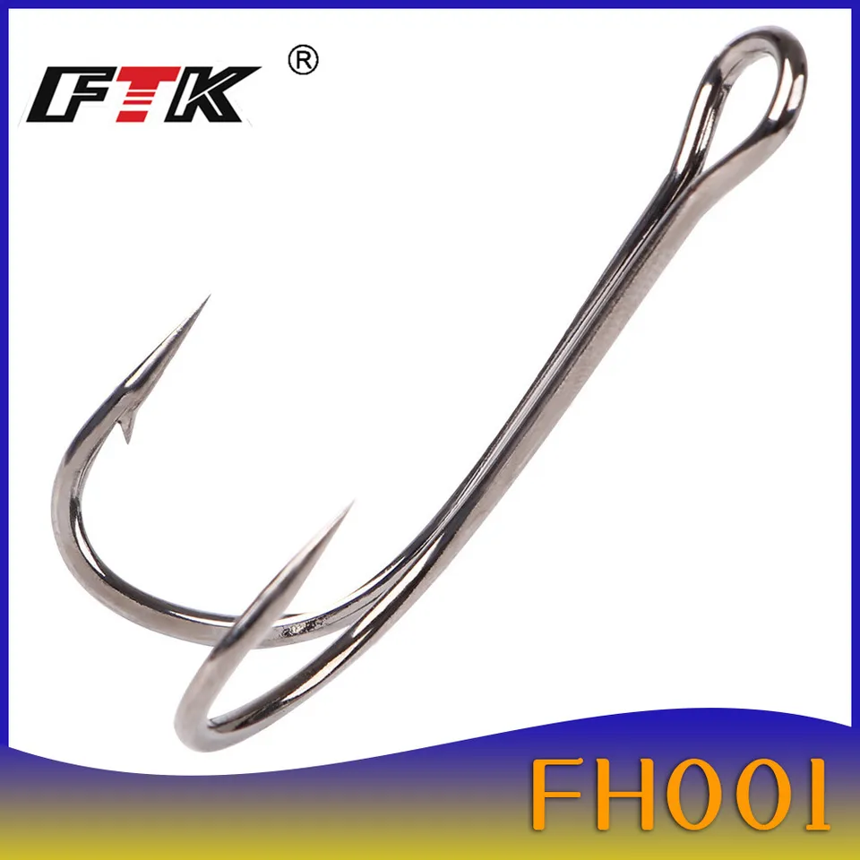 FTK 10 PCS/LOT Fishing Hook DIY FROG Láska Dvojitá ostnatá ostnatá s vysokou oceľou Háčiky uhlíka Háčiky kaprov