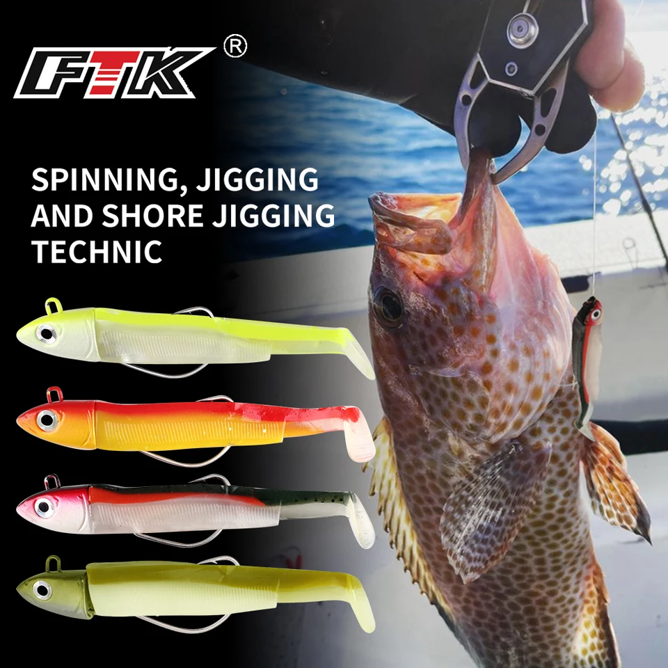 FTK Soft Black Minnow Jig 5G 12G 25G Rybárska návnada Silikónové návnady Crank Hook Jigging Bass Pike Wobblers Jig Náza v Európe