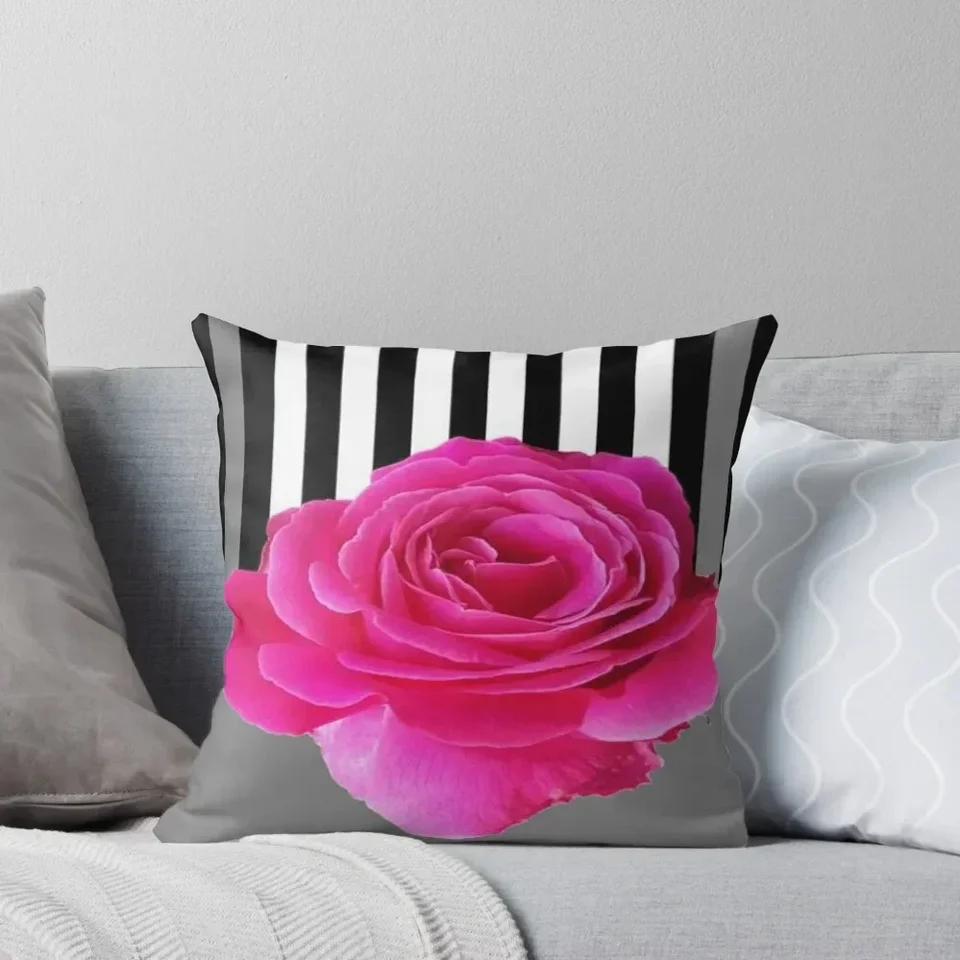 Fuchsia Pink Modern Art Black Art Hrow vankúš na pohovku pokrýva vankúš vankúš vankúš