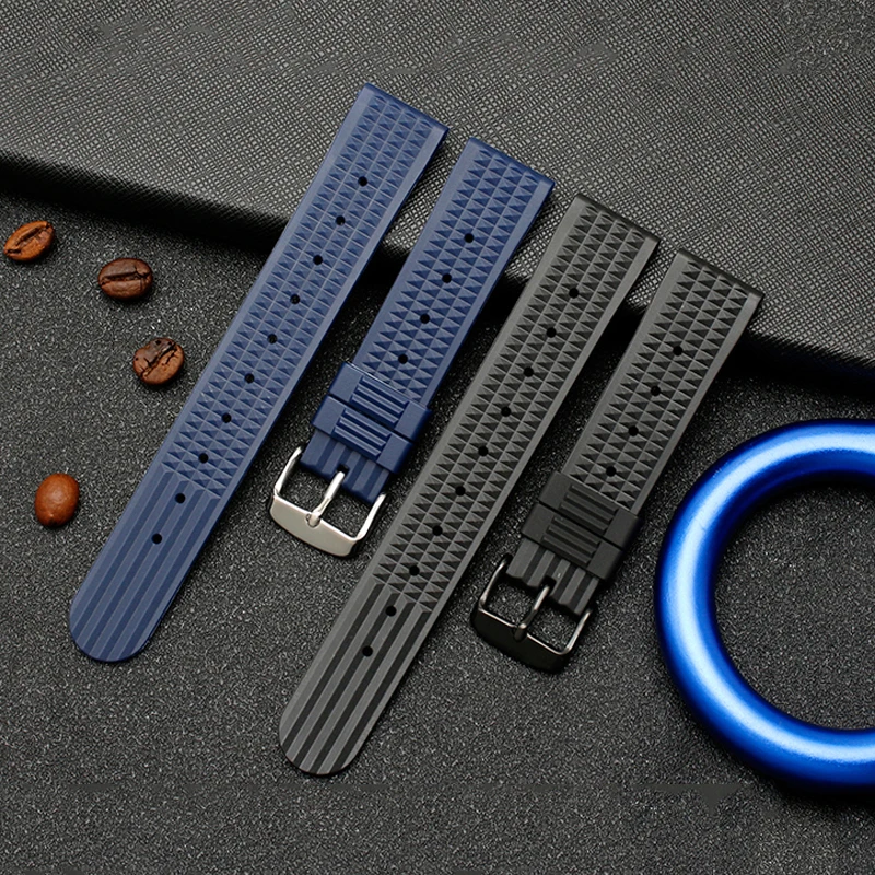 Fuerman gumové hodinky remienok 20 mm 22 mm hodinky pre seiko srp777j1 hodinky potápanie potápanie nepremokavého náramku modrá farba bránia prachu