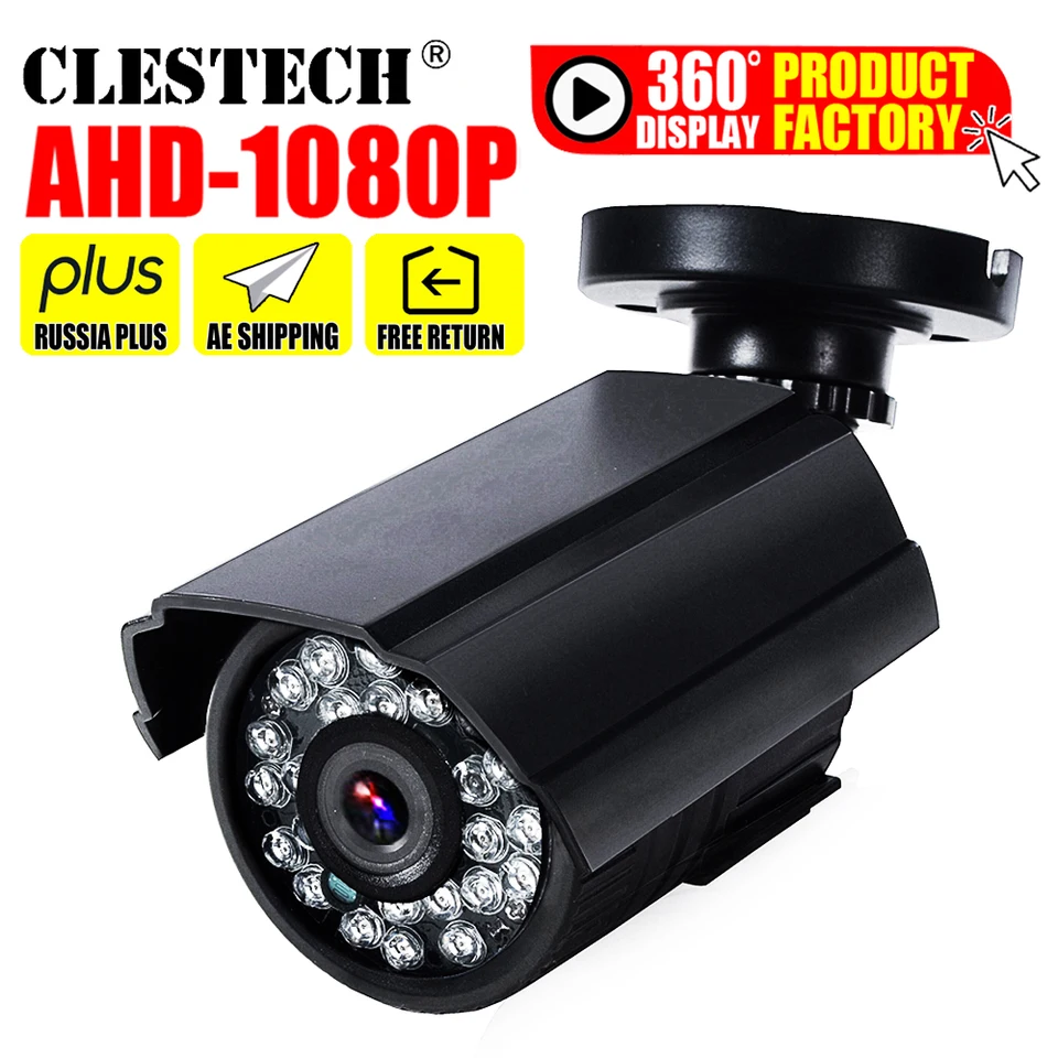 Full AHD CCTV Mini Camera 1920*1080p 720p HD Digital 2MP vodotesný vonkajší infračervený infračervený videnie XVI Control 4in1 s držiakom