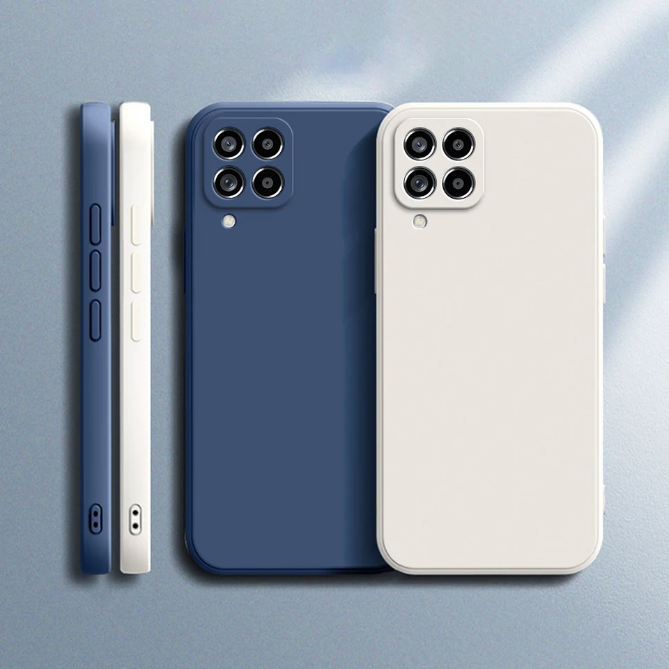 Funda Luxusný telefónny puzdro pre Samsung Galaxy A22 4G M22 M32 4G Liquid Silikone Fundas Ochranná chrbtová kryt